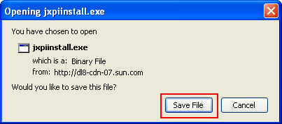 Saving Java installer to disk