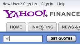 Search by stock exchange on Yahoo! Finance