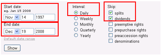 Setup historical data download on Stooq.com