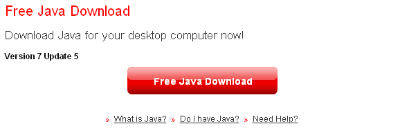 Java installation link on Java.com